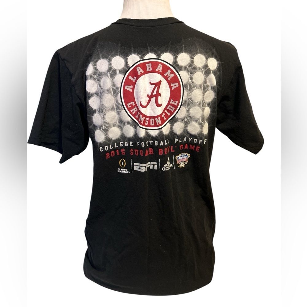 Adidas Alabama Crimson Tide 2015 Sugar Bowl Game Black Graphic T-Shirt Medium